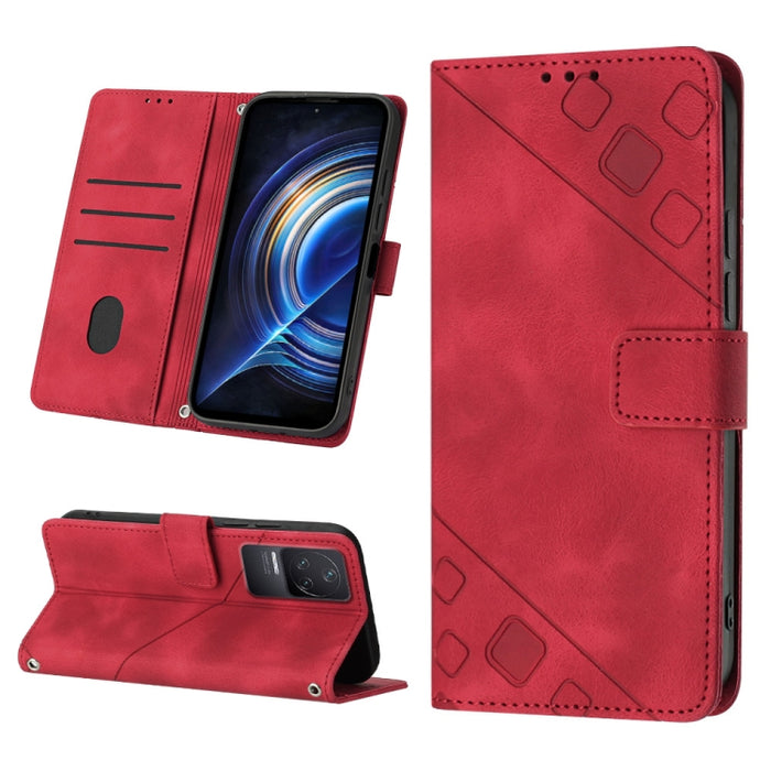 Estuche para teléfono de cuero en relieve con tacto de piel, For Xiaomi 12, For Xiaomi 12 Lite, For Xiaomi 12 Pro, For Xiaomi 12 Ultra / 12S Ultra, For Xiaomi Civi 2, For Xiaomi Poco C40, For Xiaomi Poco M4 5G / M5 4G, For Xiaomi Poco M4 Pro 4G        ...