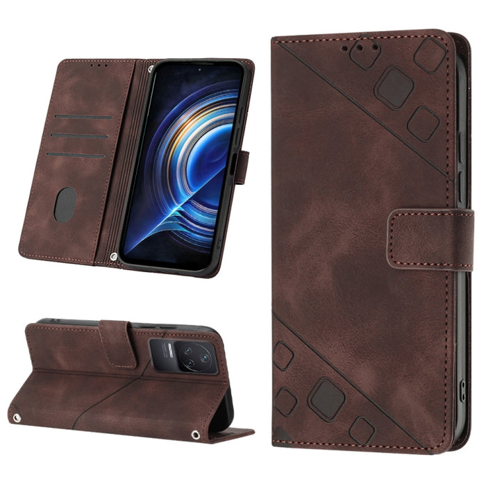 Estuche para teléfono de cuero en relieve con tacto de piel, For Xiaomi 12, For Xiaomi 12 Lite, For Xiaomi 12 Pro, For Xiaomi 12 Ultra / 12S Ultra, For Xiaomi Civi 2, For Xiaomi Poco C40, For Xiaomi Poco M4 5G / M5 4G, For Xiaomi Poco M4 Pro 4G        ...