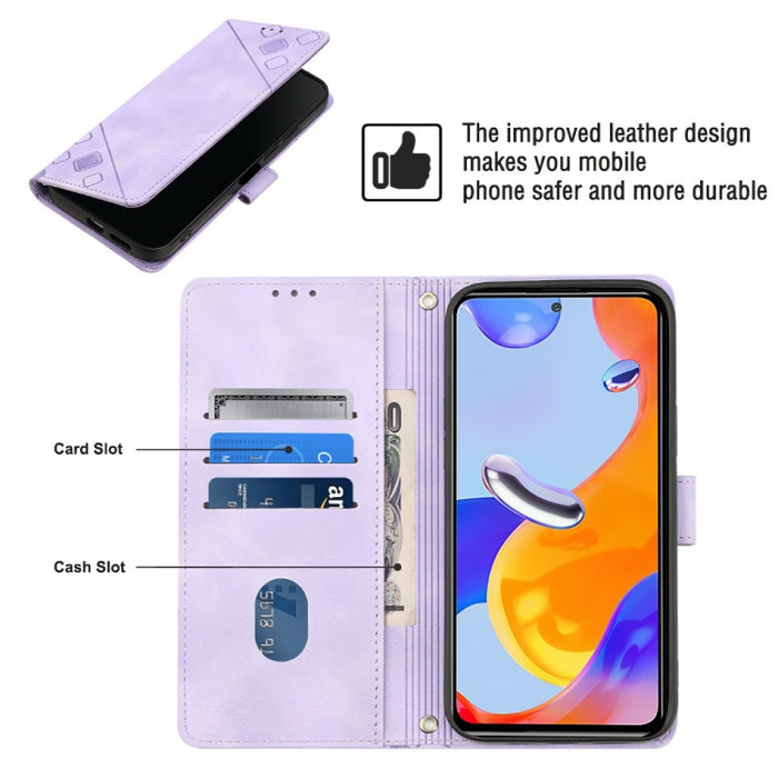 Estuche para teléfono de cuero en relieve con tacto de piel, For Xiaomi Redmi Note 11 Pro 5G / 4G, For Xiaomi Redmi Note 11s / 11 4G, For Xiaomi Redmi Note 11T Pro 5G / 11T Pro+ 5G