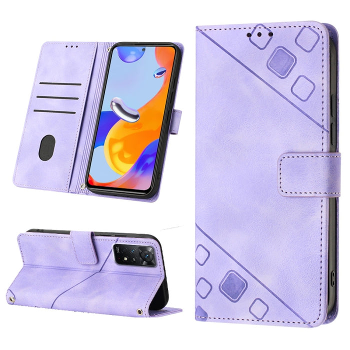 Estuche para teléfono de cuero en relieve con tacto de piel, For Xiaomi Redmi Note 11 Pro 5G / 4G, For Xiaomi Redmi Note 11s / 11 4G, For Xiaomi Redmi Note 11T Pro 5G / 11T Pro+ 5G