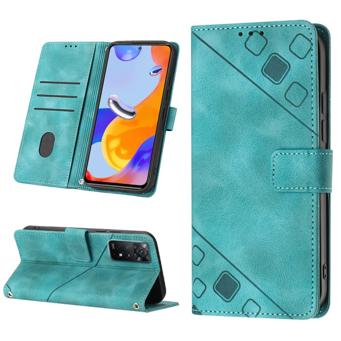 Estuche para teléfono de cuero en relieve con tacto de piel, For Xiaomi Redmi Note 11 Pro 5G / 4G, For Xiaomi Redmi Note 11s / 11 4G, For Xiaomi Redmi Note 11T Pro 5G / 11T Pro+ 5G