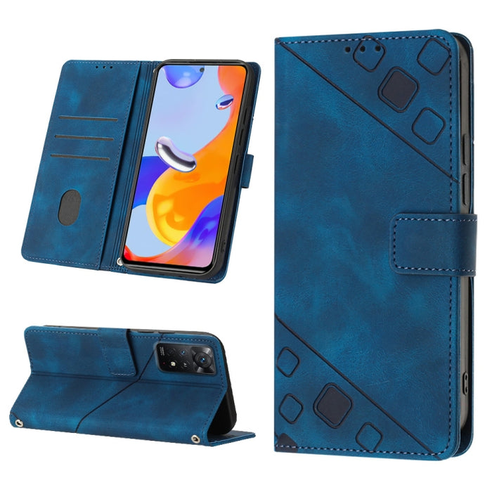 Estuche para teléfono de cuero en relieve con tacto de piel, For Xiaomi Redmi Note 11 Pro 5G / 4G, For Xiaomi Redmi Note 11s / 11 4G, For Xiaomi Redmi Note 11T Pro 5G / 11T Pro+ 5G