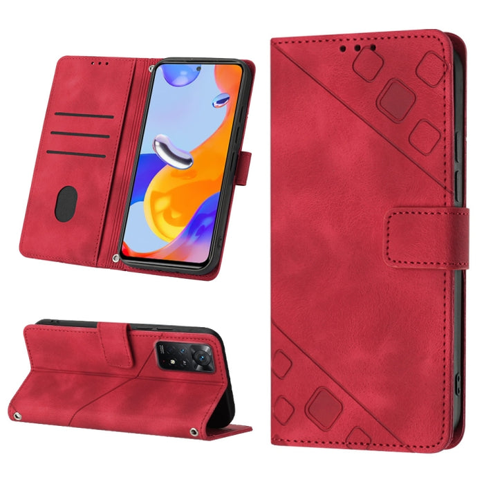 Estuche para teléfono de cuero en relieve con tacto de piel, For Xiaomi Redmi Note 11 Pro 5G / 4G, For Xiaomi Redmi Note 11s / 11 4G, For Xiaomi Redmi Note 11T Pro 5G / 11T Pro+ 5G