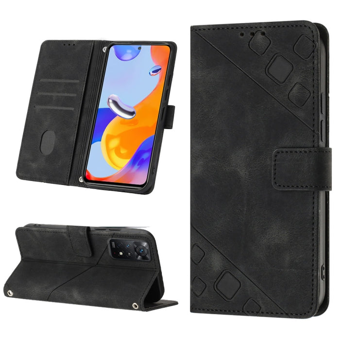 Estuche para teléfono de cuero en relieve con tacto de piel, For Xiaomi Redmi Note 11 Pro 5G / 4G, For Xiaomi Redmi Note 11s / 11 4G, For Xiaomi Redmi Note 11T Pro 5G / 11T Pro+ 5G
