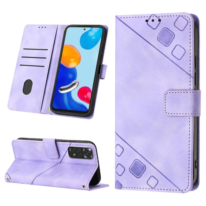 Estuche para teléfono de cuero en relieve con tacto de piel, For Xiaomi Redmi Note 11 Pro 5G / 4G, For Xiaomi Redmi Note 11s / 11 4G, For Xiaomi Redmi Note 11T Pro 5G / 11T Pro+ 5G