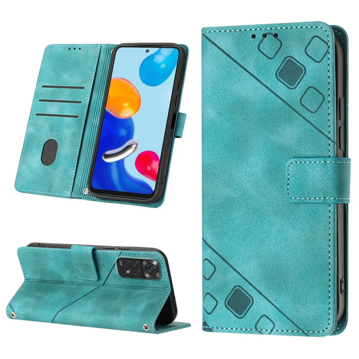 Estuche para teléfono de cuero en relieve con tacto de piel, For Xiaomi Redmi Note 11 Pro 5G / 4G, For Xiaomi Redmi Note 11s / 11 4G, For Xiaomi Redmi Note 11T Pro 5G / 11T Pro+ 5G