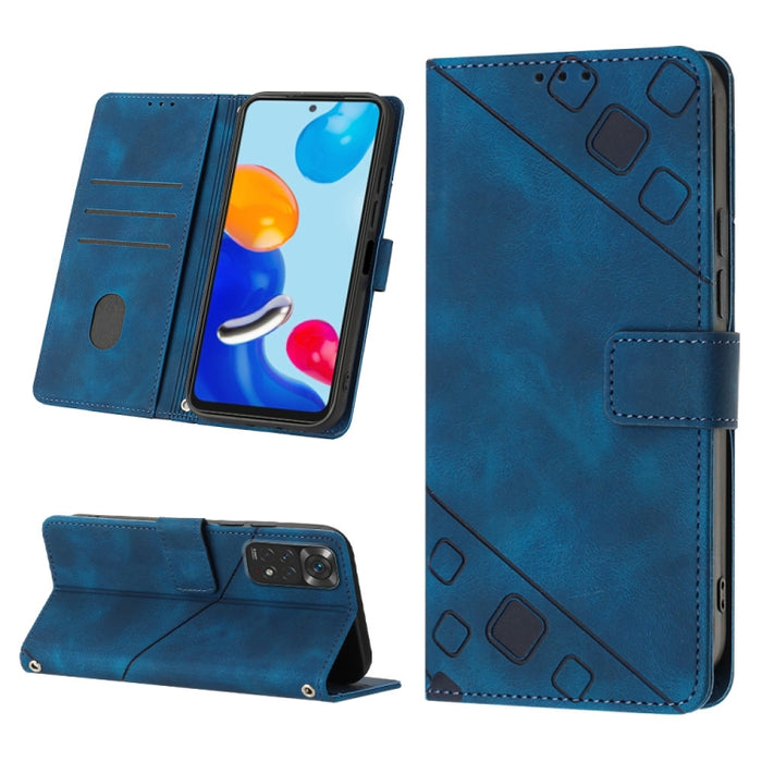 Estuche para teléfono de cuero en relieve con tacto de piel, For Xiaomi Redmi Note 11 Pro 5G / 4G, For Xiaomi Redmi Note 11s / 11 4G, For Xiaomi Redmi Note 11T Pro 5G / 11T Pro+ 5G