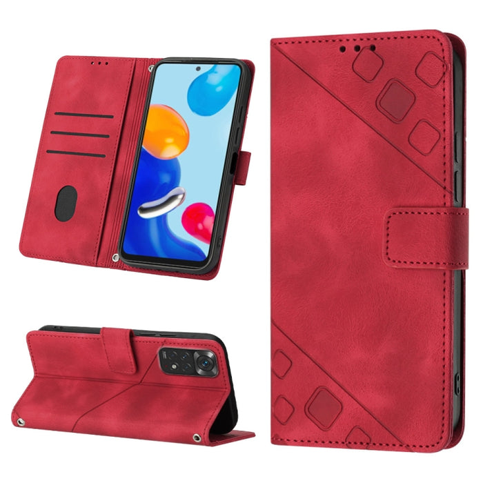 Estuche para teléfono de cuero en relieve con tacto de piel, For Xiaomi Redmi Note 11 Pro 5G / 4G, For Xiaomi Redmi Note 11s / 11 4G, For Xiaomi Redmi Note 11T Pro 5G / 11T Pro+ 5G