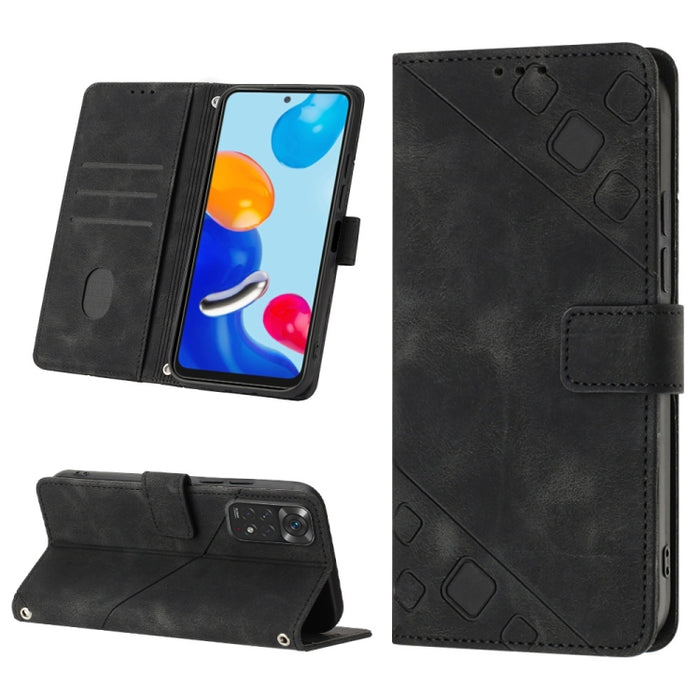 Estuche para teléfono de cuero en relieve con tacto de piel, For Xiaomi Redmi Note 11 Pro 5G / 4G, For Xiaomi Redmi Note 11s / 11 4G, For Xiaomi Redmi Note 11T Pro 5G / 11T Pro+ 5G