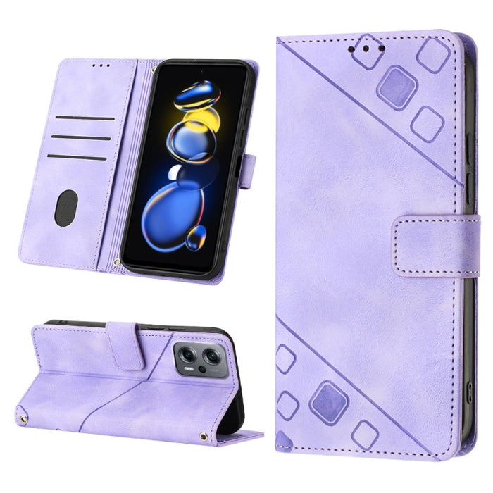 Estuche para teléfono de cuero en relieve con tacto de piel, For Xiaomi Redmi Note 11 Pro 5G / 4G, For Xiaomi Redmi Note 11s / 11 4G, For Xiaomi Redmi Note 11T Pro 5G / 11T Pro+ 5G