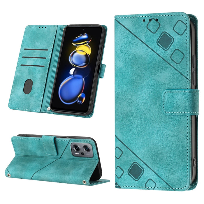 Estuche para teléfono de cuero en relieve con tacto de piel, For Xiaomi Redmi Note 11 Pro 5G / 4G, For Xiaomi Redmi Note 11s / 11 4G, For Xiaomi Redmi Note 11T Pro 5G / 11T Pro+ 5G