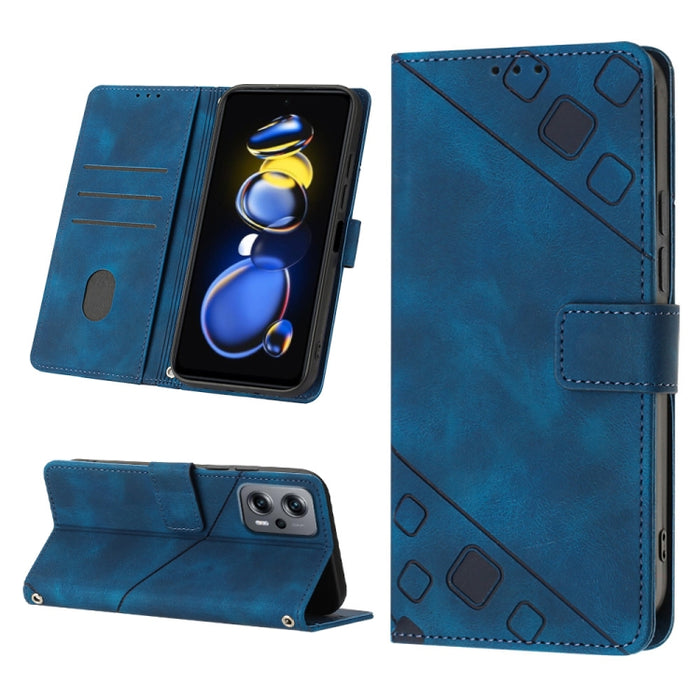Estuche para teléfono de cuero en relieve con tacto de piel, For Xiaomi Redmi Note 11 Pro 5G / 4G, For Xiaomi Redmi Note 11s / 11 4G, For Xiaomi Redmi Note 11T Pro 5G / 11T Pro+ 5G