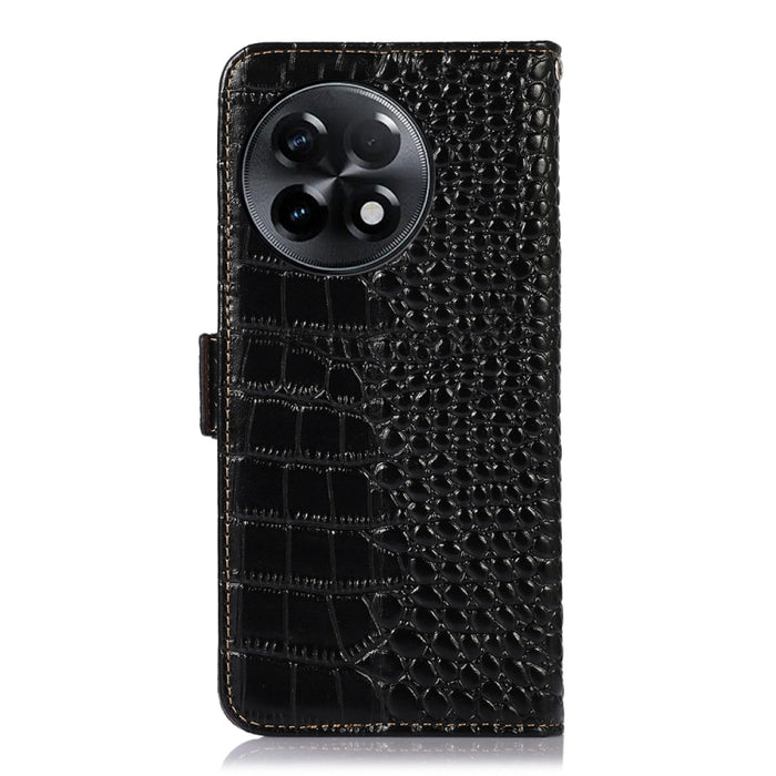 Estuche para teléfono de piel de vaca con capa superior de cocodrilo, For OnePlus Ace 2 5G, For Xiaomi Redmi 12C / 11A