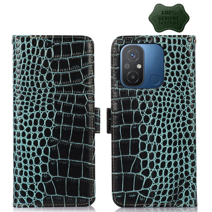 Estuche para teléfono de piel de vaca con capa superior de cocodrilo, For OnePlus Ace 2 5G, For Xiaomi Redmi 12C / 11A