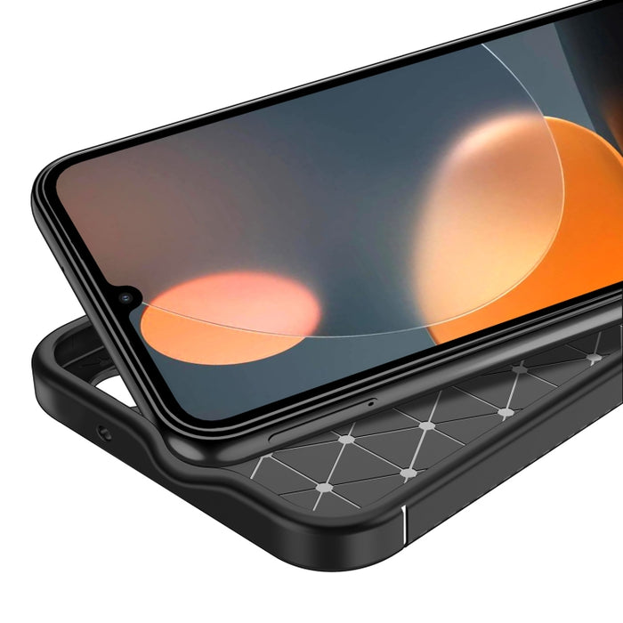 Funda de teléfono TPU a prueba de golpes con textura de fibra de carbono, For Samsung Galaxy A24 4G, For Xiaomi Redmi Note 12 Pro Speed