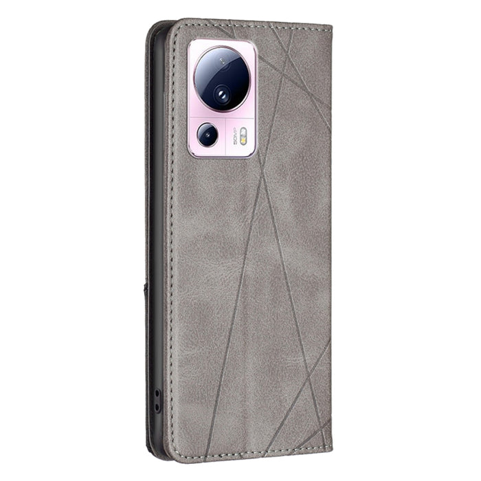 Estuche para teléfono de cuero magnético invisible prismático, For Xiaomi 13 Lite / Civi 2