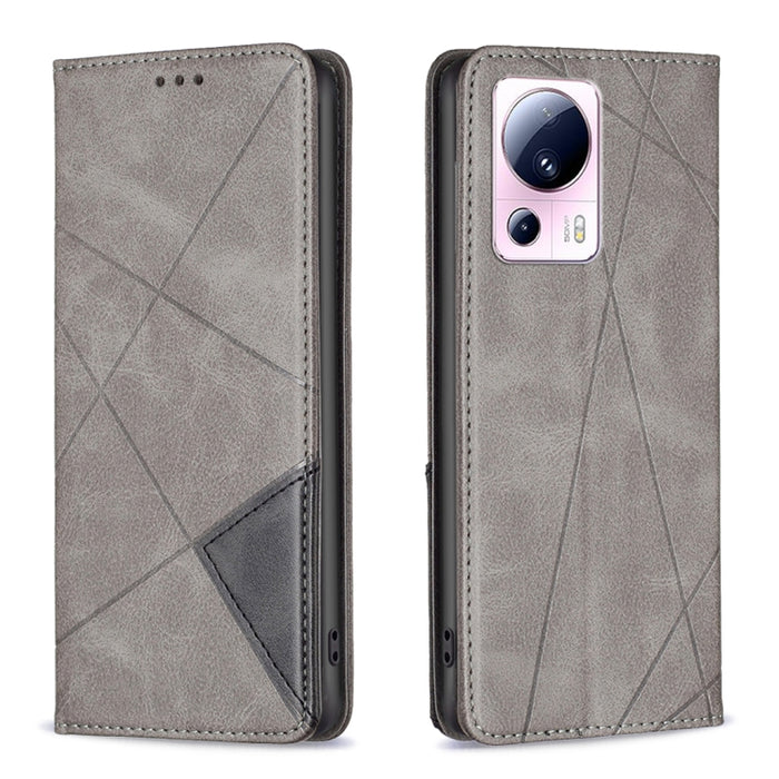 Estuche para teléfono de cuero magnético invisible prismático, For Xiaomi 13 Lite / Civi 2