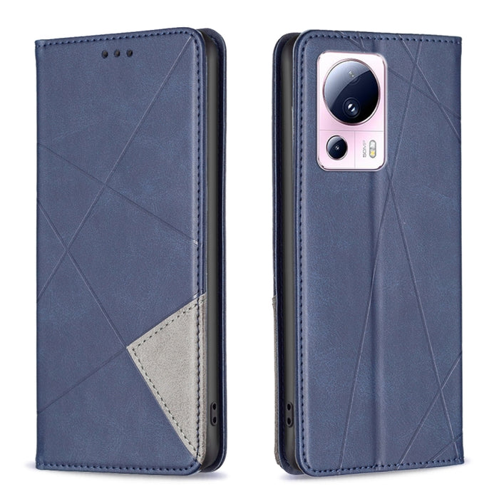 Estuche para teléfono de cuero magnético invisible prismático, For Xiaomi 13 Lite / Civi 2