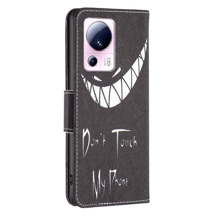 Estuche para teléfono de cuero con patrón de dibujo coloreado, For Xiaomi 13 Lite / Civi 2