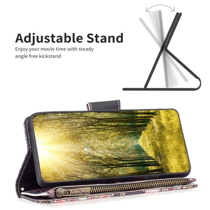Estuche de cuero para teléfono con cremallera y patrón de dibujo coloreado, For Xiaomi 13 Lite / Civi 2
