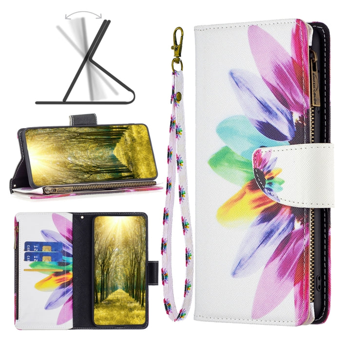 Estuche de cuero para teléfono con cremallera y patrón de dibujo coloreado, For Xiaomi 13 Lite / Civi 2