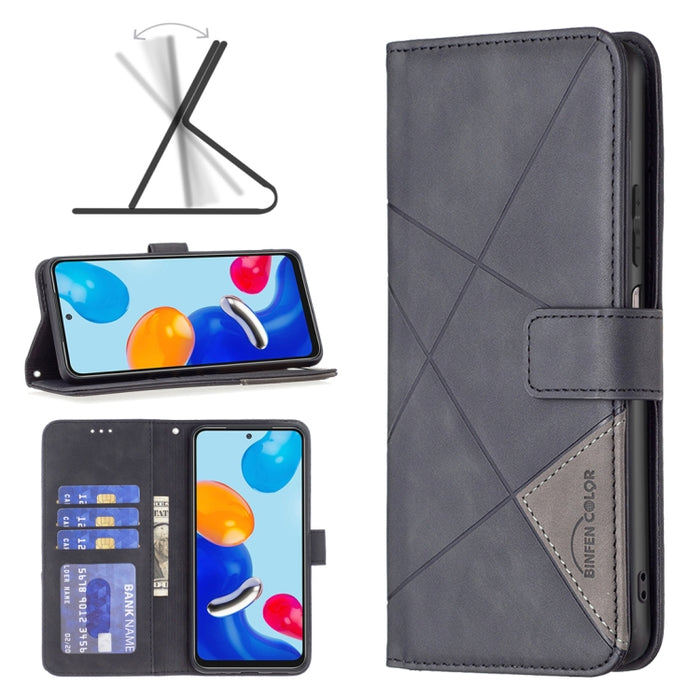 Caja de teléfono de cuero con textura de rombos con hebilla magnética, For Xiaomi Poco M6 4G / Redmi 13 4G, For Xiaomi Redmi Note 13 Pro 4G Global, For Xiaomi Poco M6 Pro 4G, For Xiaomi Redmi A3, For Xiaomi Redmi Note 13 4G Global, For Xiaomi Redmi K70...