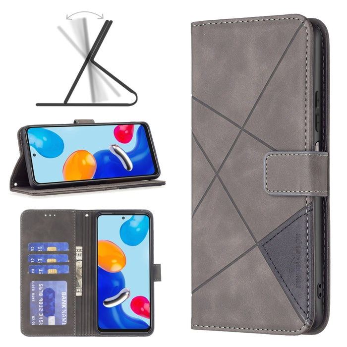 Caja de teléfono de cuero con textura de rombos con hebilla magnética, For Xiaomi Poco M6 4G / Redmi 13 4G, For Xiaomi Redmi Note 13 Pro 4G Global, For Xiaomi Poco M6 Pro 4G, For Xiaomi Redmi A3, For Xiaomi Redmi Note 13 4G Global, For Xiaomi Redmi K70...