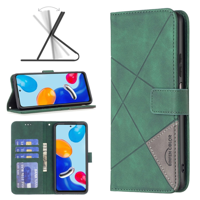 Caja de teléfono de cuero con textura de rombos con hebilla magnética, For Xiaomi Poco M6 4G / Redmi 13 4G, For Xiaomi Redmi Note 13 Pro 4G Global, For Xiaomi Poco M6 Pro 4G, For Xiaomi Redmi A3, For Xiaomi Redmi Note 13 4G Global, For Xiaomi Redmi K70...