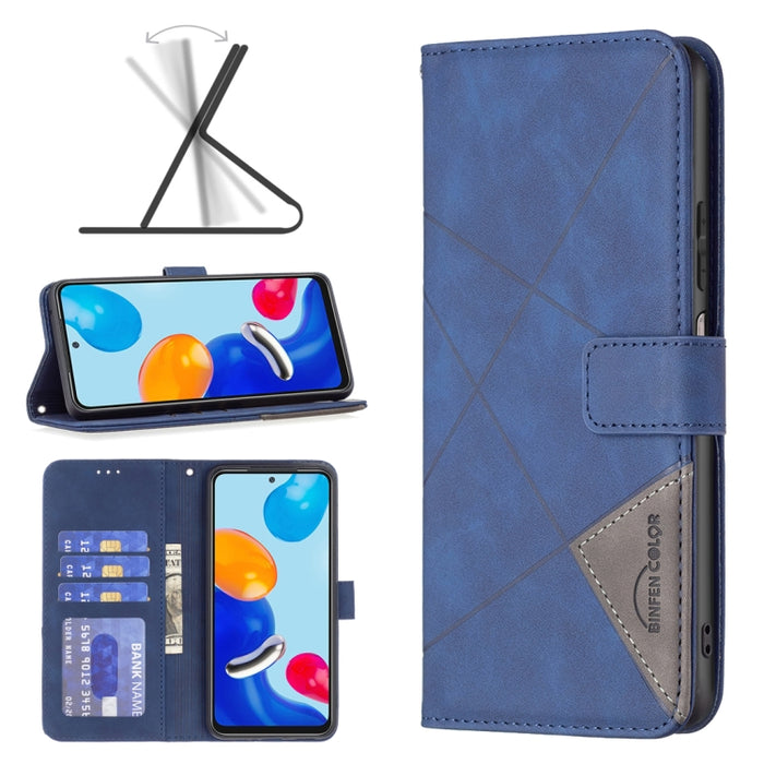 Caja de teléfono de cuero con textura de rombos con hebilla magnética, For Xiaomi Poco M6 4G / Redmi 13 4G, For Xiaomi Redmi Note 13 Pro 4G Global, For Xiaomi Poco M6 Pro 4G, For Xiaomi Redmi A3, For Xiaomi Redmi Note 13 4G Global, For Xiaomi Redmi K70...