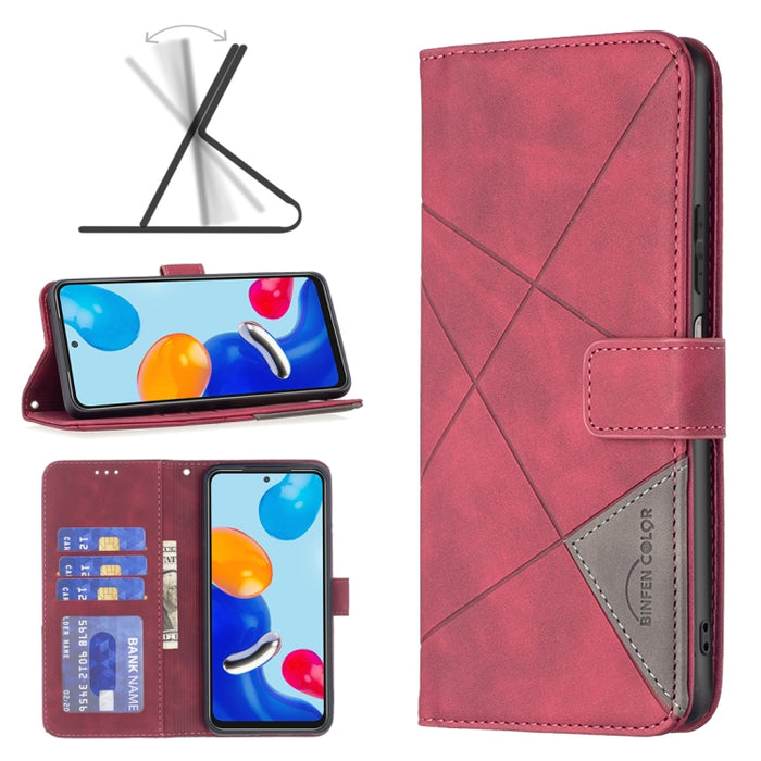 Caja de teléfono de cuero con textura de rombos con hebilla magnética, For Xiaomi Poco M6 4G / Redmi 13 4G, For Xiaomi Redmi Note 13 Pro 4G Global, For Xiaomi Poco M6 Pro 4G, For Xiaomi Redmi A3, For Xiaomi Redmi Note 13 4G Global, For Xiaomi Redmi K70...