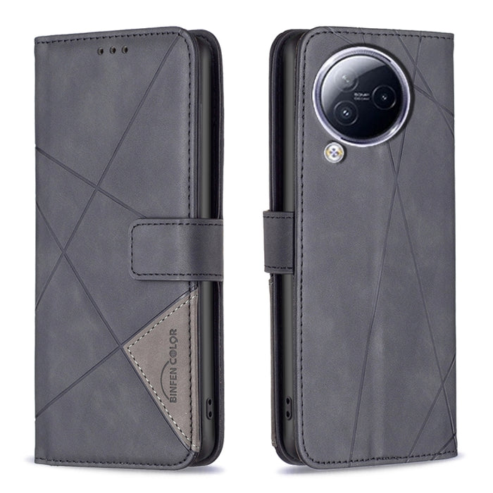 Caja de teléfono de cuero con textura de rombos con hebilla magnética, For Xiaomi Poco M6 4G / Redmi 13 4G, For Xiaomi Redmi Note 13 Pro 4G Global, For Xiaomi Poco M6 Pro 4G, For Xiaomi Redmi A3, For Xiaomi Redmi Note 13 4G Global, For Xiaomi Redmi K70...