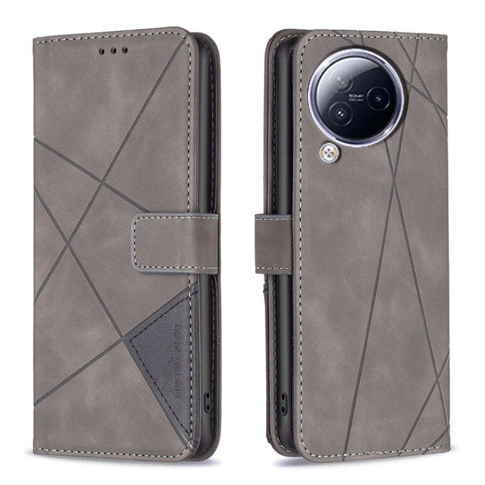 Caja de teléfono de cuero con textura de rombos con hebilla magnética, For Xiaomi Poco M6 4G / Redmi 13 4G, For Xiaomi Redmi Note 13 Pro 4G Global, For Xiaomi Poco M6 Pro 4G, For Xiaomi Redmi A3, For Xiaomi Redmi Note 13 4G Global, For Xiaomi Redmi K70...