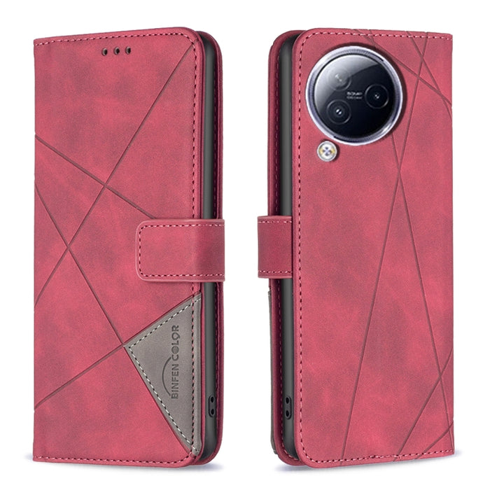 Caja de teléfono de cuero con textura de rombos con hebilla magnética, For Xiaomi Poco M6 4G / Redmi 13 4G, For Xiaomi Redmi Note 13 Pro 4G Global, For Xiaomi Poco M6 Pro 4G, For Xiaomi Redmi A3, For Xiaomi Redmi Note 13 4G Global, For Xiaomi Redmi K70...
