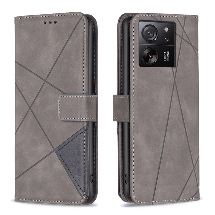 Caja de teléfono de cuero con textura de rombos con hebilla magnética, For Xiaomi Poco M6 4G / Redmi 13 4G, For Xiaomi Redmi Note 13 Pro 4G Global, For Xiaomi Poco M6 Pro 4G, For Xiaomi Redmi A3, For Xiaomi Redmi Note 13 4G Global, For Xiaomi Redmi K70...