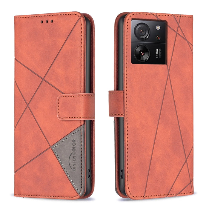 Caja de teléfono de cuero con textura de rombos con hebilla magnética, For Xiaomi Poco M6 4G / Redmi 13 4G, For Xiaomi Redmi Note 13 Pro 4G Global, For Xiaomi Poco M6 Pro 4G, For Xiaomi Redmi A3, For Xiaomi Redmi Note 13 4G Global, For Xiaomi Redmi K70...