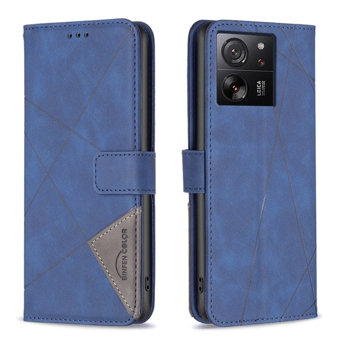 Caja de teléfono de cuero con textura de rombos con hebilla magnética, For Xiaomi Poco M6 4G / Redmi 13 4G, For Xiaomi Redmi Note 13 Pro 4G Global, For Xiaomi Poco M6 Pro 4G, For Xiaomi Redmi A3, For Xiaomi Redmi Note 13 4G Global, For Xiaomi Redmi K70...