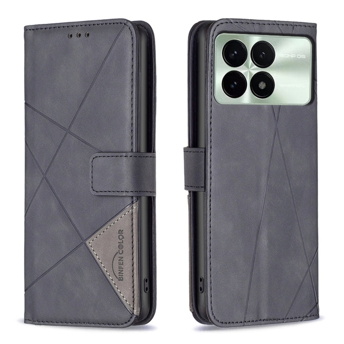Caja de teléfono de cuero con textura de rombos con hebilla magnética, For Xiaomi Poco M6 4G / Redmi 13 4G, For Xiaomi Redmi Note 13 Pro 4G Global, For Xiaomi Poco M6 Pro 4G, For Xiaomi Redmi A3, For Xiaomi Redmi Note 13 4G Global, For Xiaomi Redmi K70...