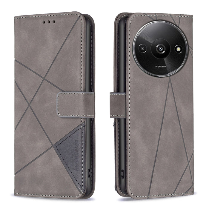Caja de teléfono de cuero con textura de rombos con hebilla magnética, For Xiaomi Poco M6 4G / Redmi 13 4G, For Xiaomi Redmi Note 13 Pro 4G Global, For Xiaomi Poco M6 Pro 4G, For Xiaomi Redmi A3, For Xiaomi Redmi Note 13 4G Global, For Xiaomi Redmi K70...