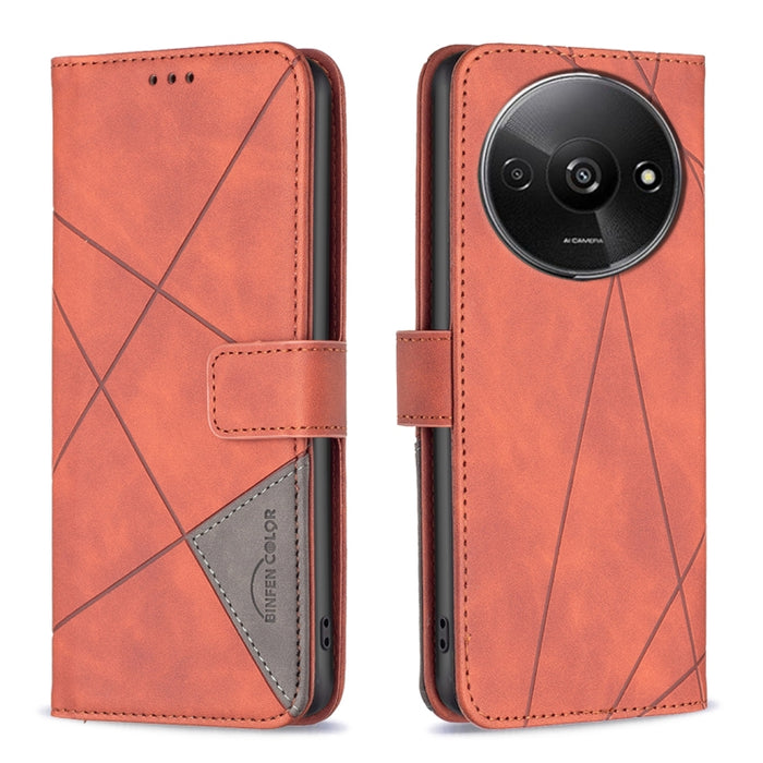 Caja de teléfono de cuero con textura de rombos con hebilla magnética, For Xiaomi Poco M6 4G / Redmi 13 4G, For Xiaomi Redmi Note 13 Pro 4G Global, For Xiaomi Poco M6 Pro 4G, For Xiaomi Redmi A3, For Xiaomi Redmi Note 13 4G Global, For Xiaomi Redmi K70...