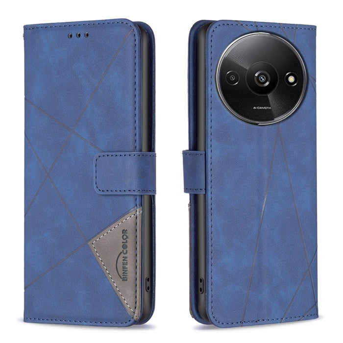 Caja de teléfono de cuero con textura de rombos con hebilla magnética, For Xiaomi Poco M6 4G / Redmi 13 4G, For Xiaomi Redmi Note 13 Pro 4G Global, For Xiaomi Poco M6 Pro 4G, For Xiaomi Redmi A3, For Xiaomi Redmi Note 13 4G Global, For Xiaomi Redmi K70...
