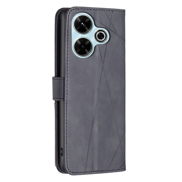 Caja de teléfono de cuero con textura de rombos con hebilla magnética, For Xiaomi Poco M6 4G / Redmi 13 4G, For Xiaomi Redmi Note 13 Pro 4G Global, For Xiaomi Poco M6 Pro 4G, For Xiaomi Redmi A3, For Xiaomi Redmi Note 13 4G Global, For Xiaomi Redmi K70...