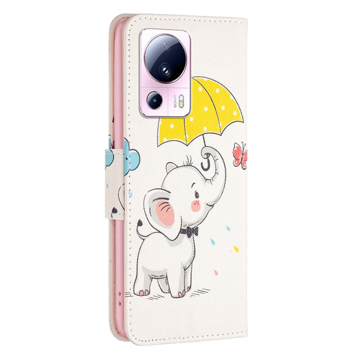 Estuche para teléfono de cuero con dibujo coloreado, For Xiaomi 13 Lite / Civi 2