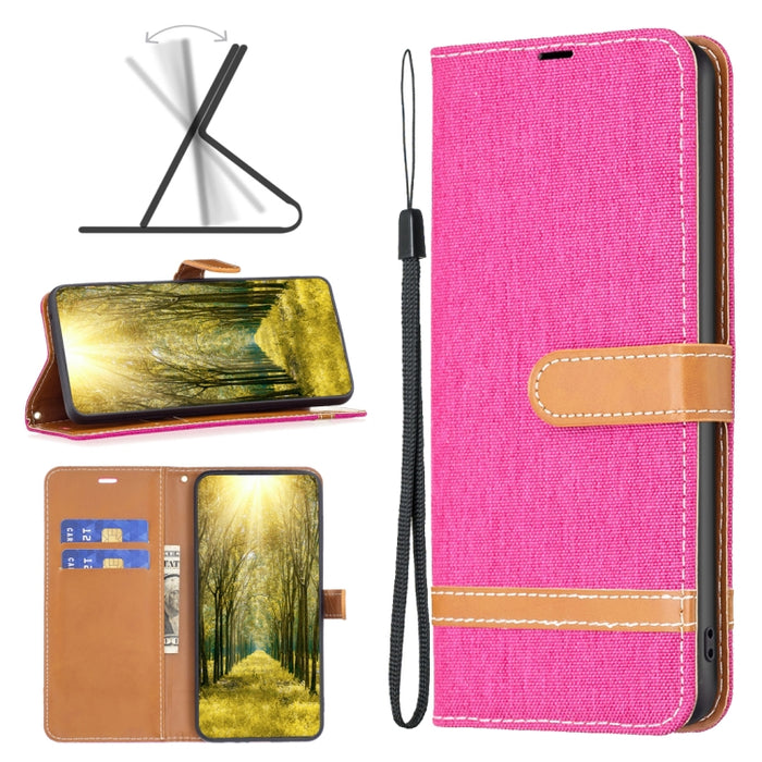 Estuche para teléfono de cuero con textura de mezclilla color block, For Xiaomi 13 Lite / Civi 2