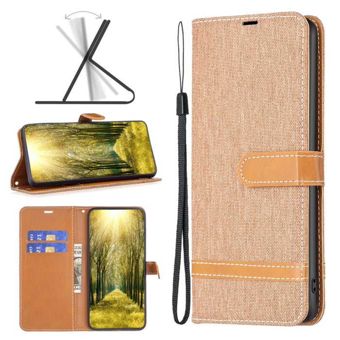Estuche para teléfono de cuero con textura de mezclilla color block, For Xiaomi 13 Lite / Civi 2