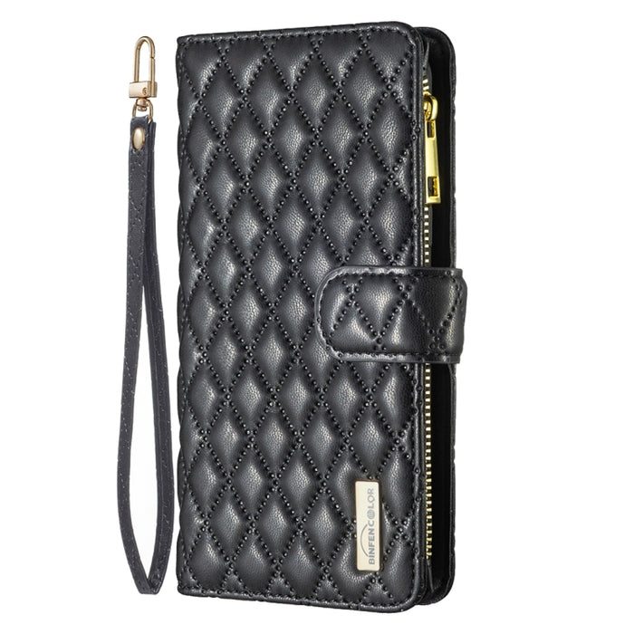 Estuche para teléfono con tapa de cuero tipo billetera con cremallera Diamond Lattice, For Xiaomi 13 Lite / Civi 2