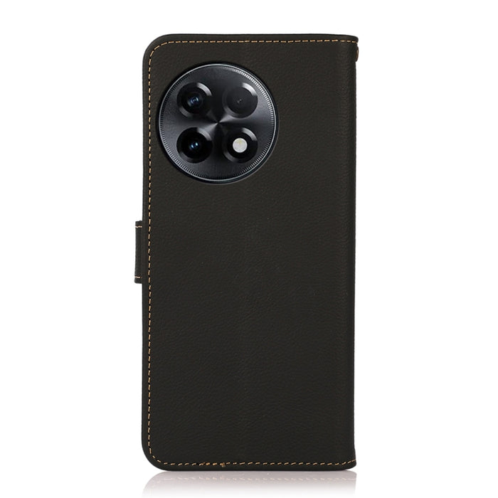 KHAZNEH Custer Texture RFID Estuche para teléfono de cuero genuino, For OnePlus Ace 2 5G, For Xiaomi Redmi 12C/Redmi 11A 4G