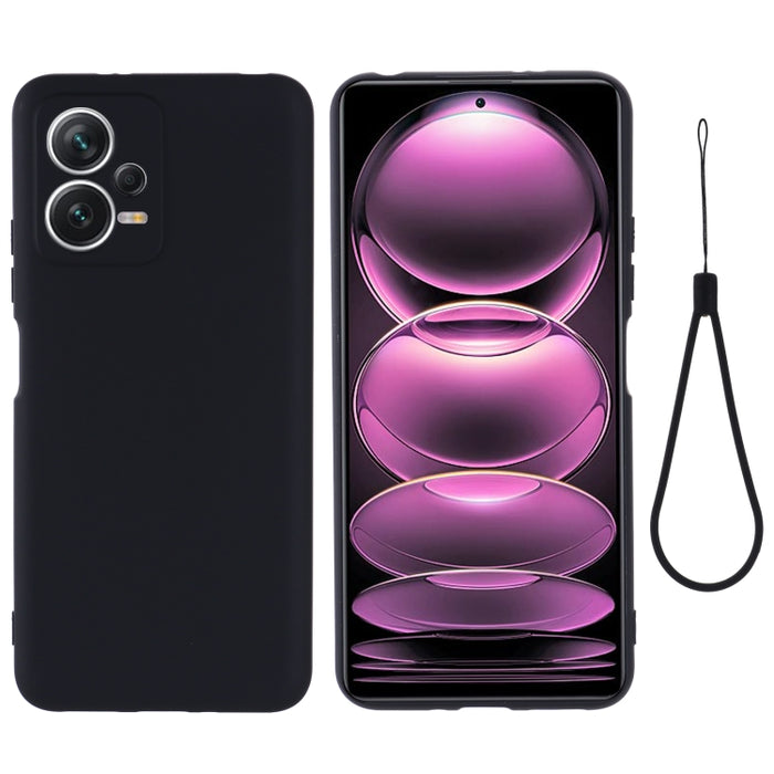 Funda de teléfono de cobertura total a prueba de golpes de silicona líquida de color puro, For Xiaomi Redmi Note 12 5G India / Poco X5