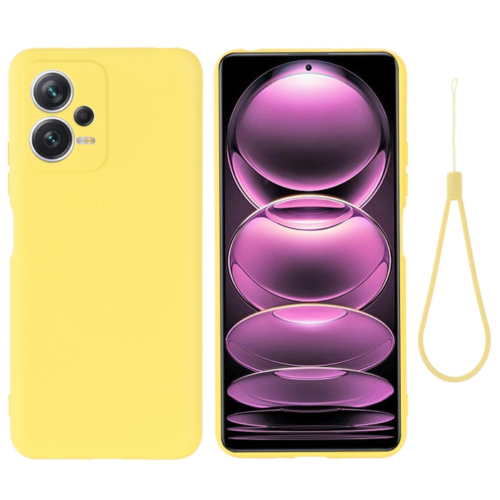 Funda de teléfono de cobertura total a prueba de golpes de silicona líquida de color puro, For Xiaomi Redmi Note 12 5G India / Poco X5