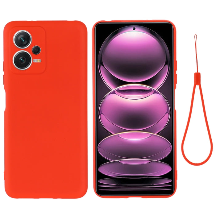 Funda de teléfono de cobertura total a prueba de golpes de silicona líquida de color puro, For Xiaomi Redmi Note 12 5G India / Poco X5