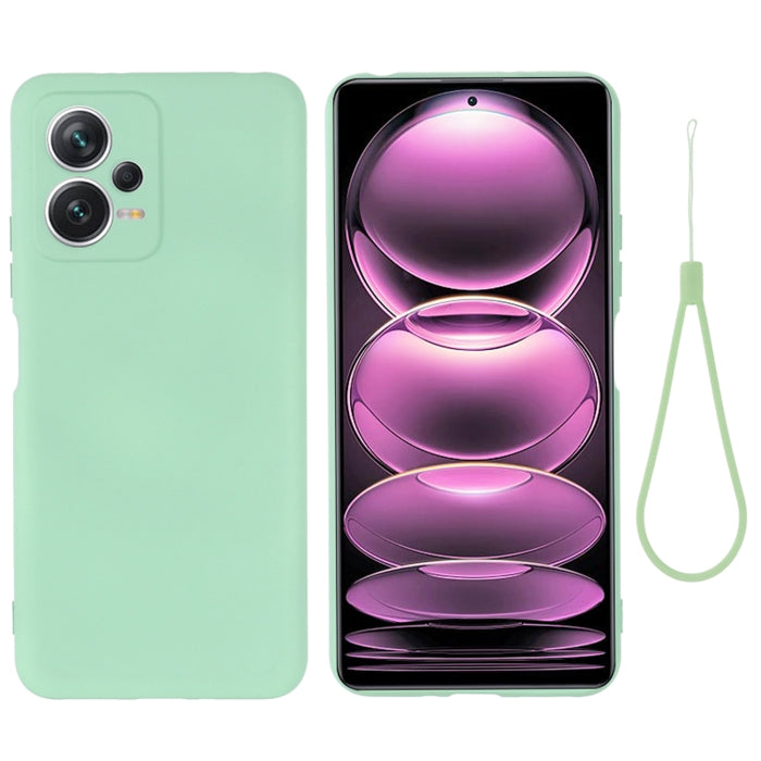 Funda de teléfono de cobertura total a prueba de golpes de silicona líquida de color puro, For Xiaomi Redmi Note 12 5G India / Poco X5